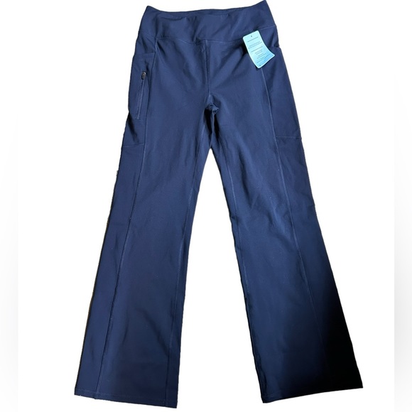 AAFITNE ACTIVE APPAREL navy blue Womens Sz Large Yoga Pants Moisture Wick NWT - Picture 2 of 5